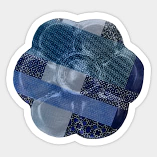 Patterned blue flower Sticker